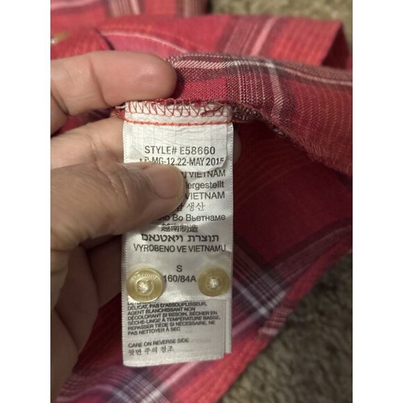 MARMOT Red Plaid Button Up Shirt Gorpcore Outdoor Hiking Western Casual SMALL - Picture 9 of 10